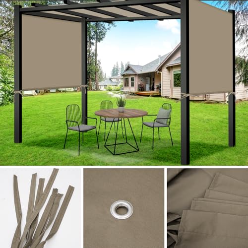 Universal Canopy Cover Replacement for 17x6.8 Ft Outdoor Pergola Structure, Garden Pergola Shade for Gazebo Patio Porch Balcony, Outdoor Waterproof Pergola Canopy Top(Cover Only) (Khaki) by Tngan - Image 5