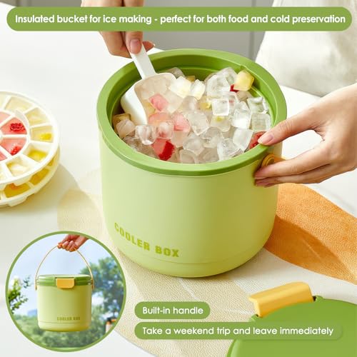 Ice Bucket,2.6L Buckets With Ice Cube Tray,Easy Demolding And 24-Hour Ice Storage, Ice Bucket With Lid, Tongs Carry And Handles,Ice Buckets For Picnics And Parties,For Freezer & Drinks - Image 6
