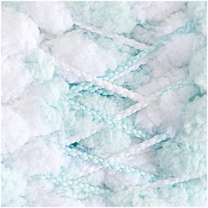 WoolCraft Pom Pom Knitting & Crochet Yarn, Popular Super Soft Baby Yarn Available in a Selection of Prints and Pastel Shades, 100% Polyester, 100 Metres, 200g Balls, Pack of 3, Mint