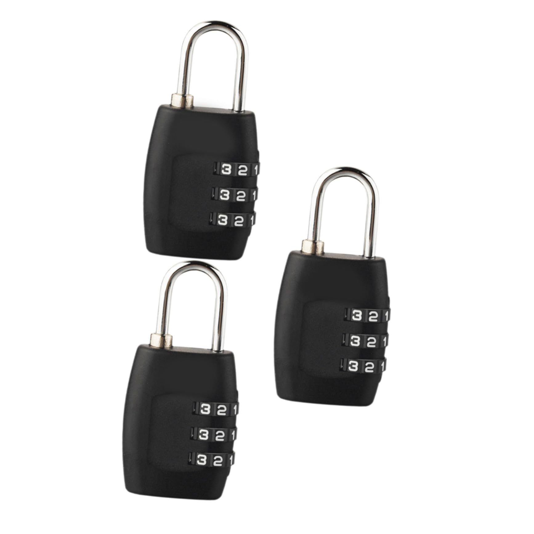 3 pezzi Lucchetti Valigia Combinazione Cifre Serrature Portatili per Viaggio Zaini e Armadietti Design Semplice e Sicuro per Bagagli e Borse
