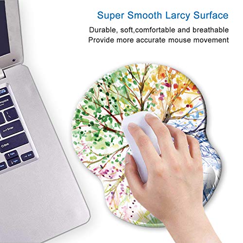 Itnrsiiet Ergonomic Mouse Pad With Gel Wrist Rest Support, Abstract Colorful Tree Of Life Oil Paintings Art Creative Design, Non Slip Pu Base Mouse Pad Wrist Rest For Office, Laptop, Comfortable #TOP2