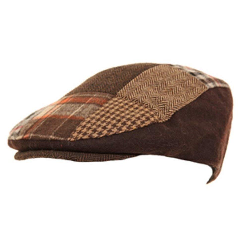 Jmc Trading Company Men's Brown Patchwork Flat Cap