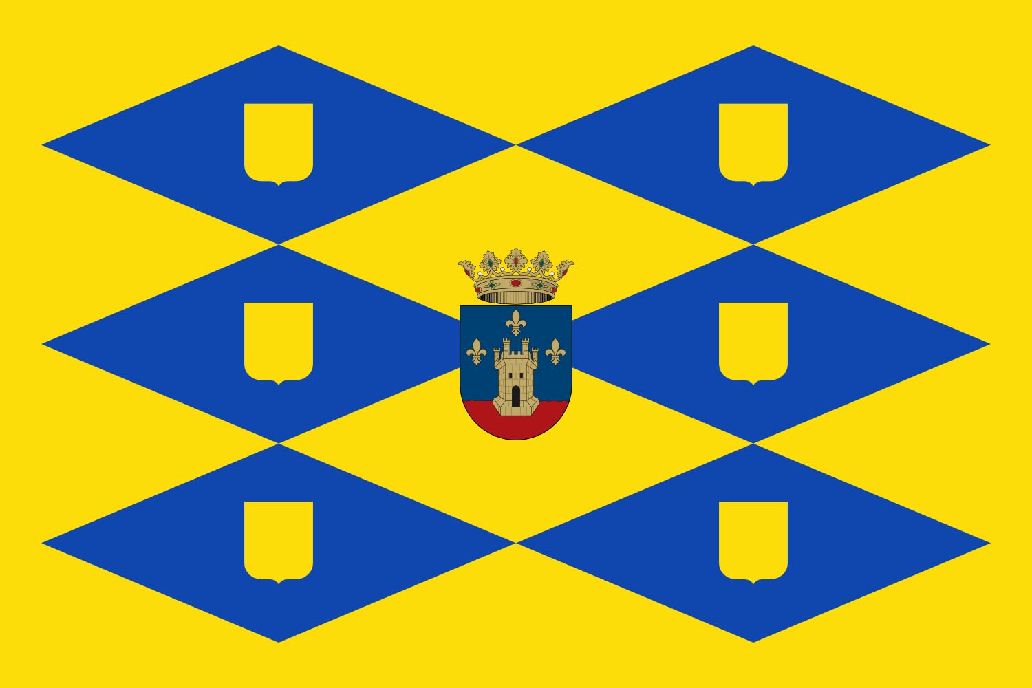 Drapeau Large D Onil Comunidad Valenciana, grand pavillon de Hoya de Alcoy
