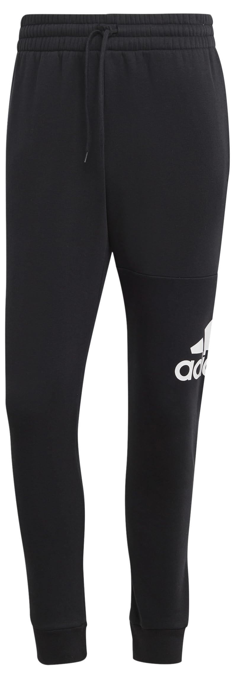 adidas Men's Essentials Fleece Tapered Cuff Big Logo Pants, Black, L Short
