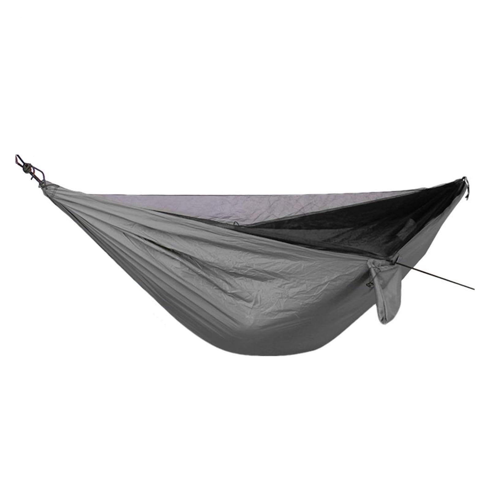 Hammocks, 2Pcs Hammock with Net Sleeping Netting for Travel Foldable Hammock with Fly Mesh for Outdoor Backpacking Backyard Hiking,for Outside(Light Gray)