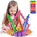 KASHIAOTE 250 Pieces Building Blocks Kids STEM Toys Educational Building Toys Interlocking Solid Plastic Discs Sets for Preschool Kids Boys and Girls Aged 3+, Safe Material Creativity Kids Toys