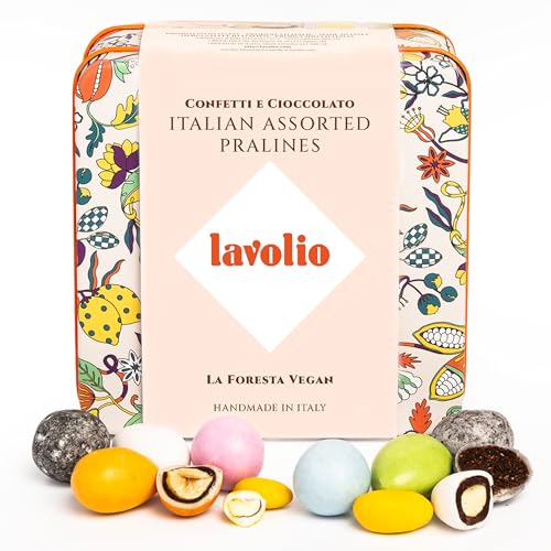 Lavolio BOSQUE VEGANO - Chocolate italiano - Selección artesanal de frutos secos recubiertos y chocolates vegetales, caramelos elegantes y bombones para regalar - Vegano y sin gluten - 150 g