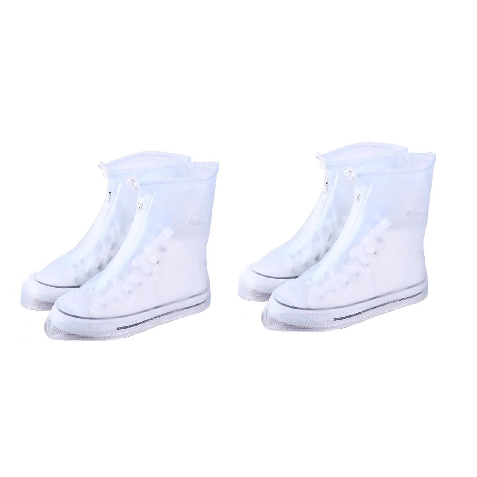 2 paia di copriscarpe impermeabili con chiusura lampo, parapioggia, copriscarpe, trasparenti, da pioggia, riutilizzabili, antiscivolo, taglia L, per scarpe 39-40