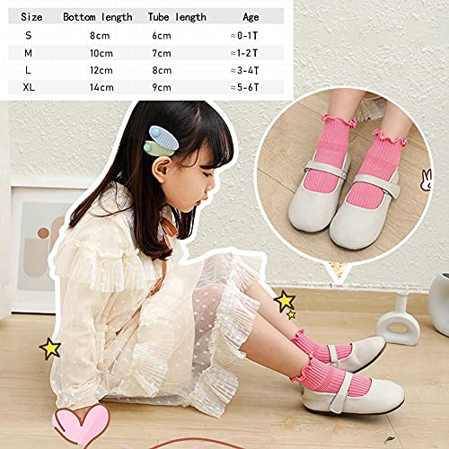 Image of Zumou Toddler Anti Slip Non Skid Socks Baby Little Girls Frilly Ruffle 6 Pairs