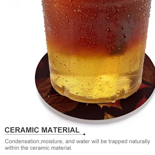 Dessous de verre rond céramique absorbant avec liège pour protection - 5