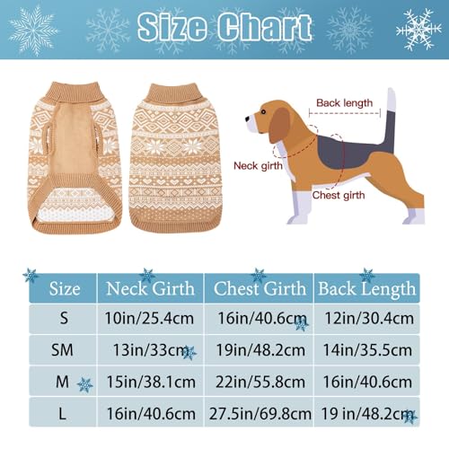 BINGPET Hundepullover Argyle – Ultraweicher, Warmer Strickpullover für mittelgroße und große Hunderassen, Winter Hundekleidung, Thermischer Outdoor-Pullover – Beige L