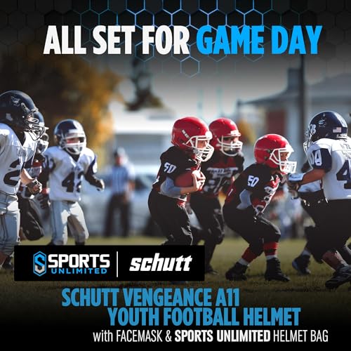Image of Schutt Vengeance A11 Youth Football Helmet with unattached Facemask and Sports Unlimited Helmet Bag