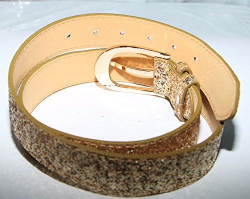 Sequin Studded Women Leather Belts for Jeans Gold Buckle …4