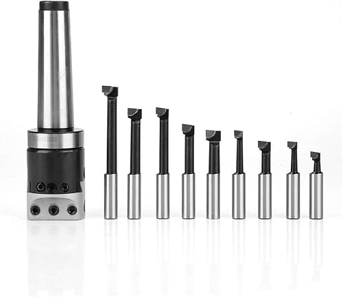 Miniatura 9 de Juego de cabezales de mandrinado para proceso de torno CNC MT4-M16 adaptador de eje + cabezal de perforación de 1.969 in + 9 barras de perforación +