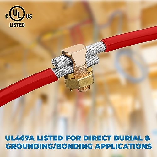 ohlectric hex head copper split bolt connector 6 awg 5 pack ul listed reusable heavy-duty electrical connector  high conductivity electrolytic copper  for grounding bonding amp direct burial