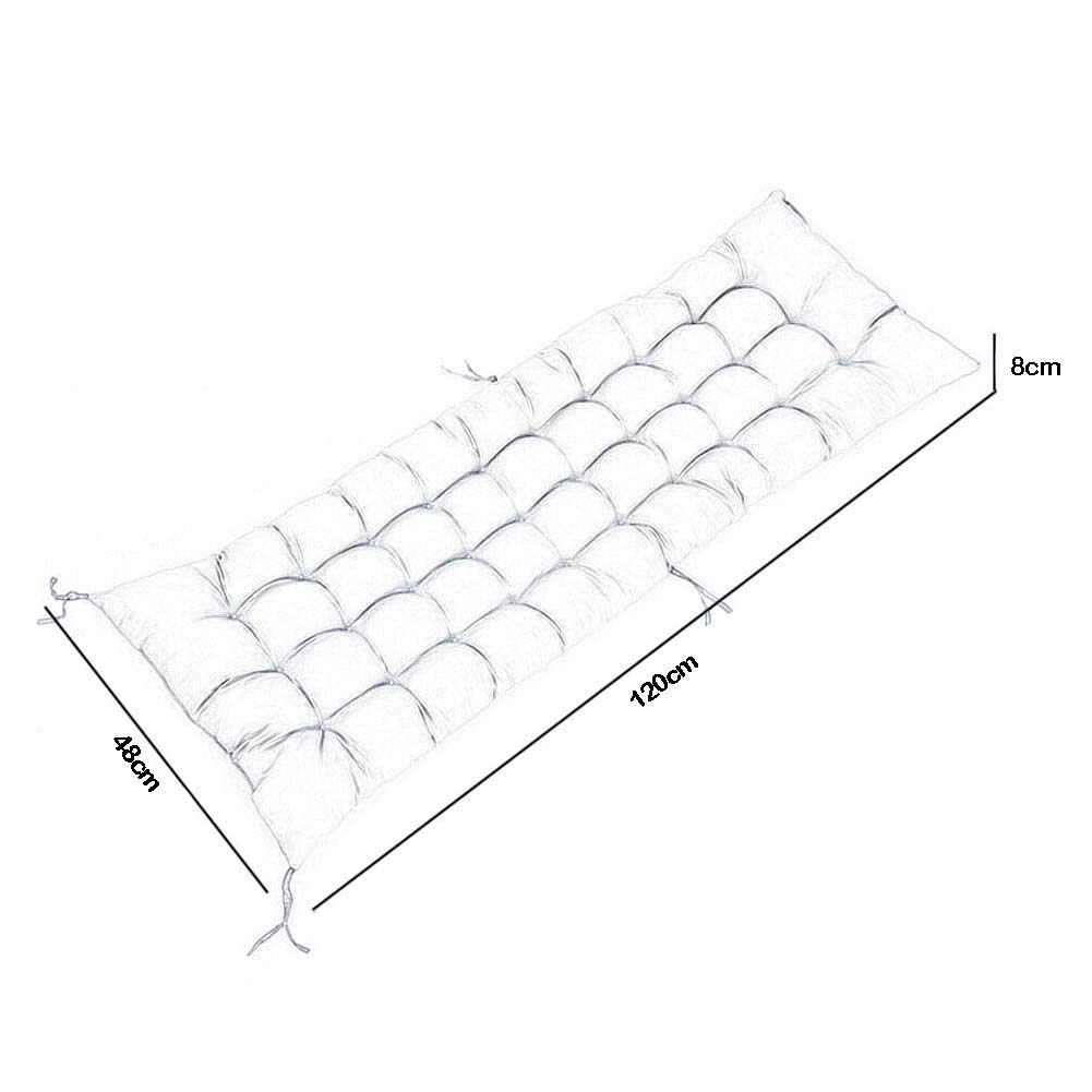 Błękitna poduszka relaksacyjna na łóżko ogrodowe, 120 x 48 cm, z 6 wiązaniami, trwała poduszka na leżak do podróży i wakacyjnego relaksu