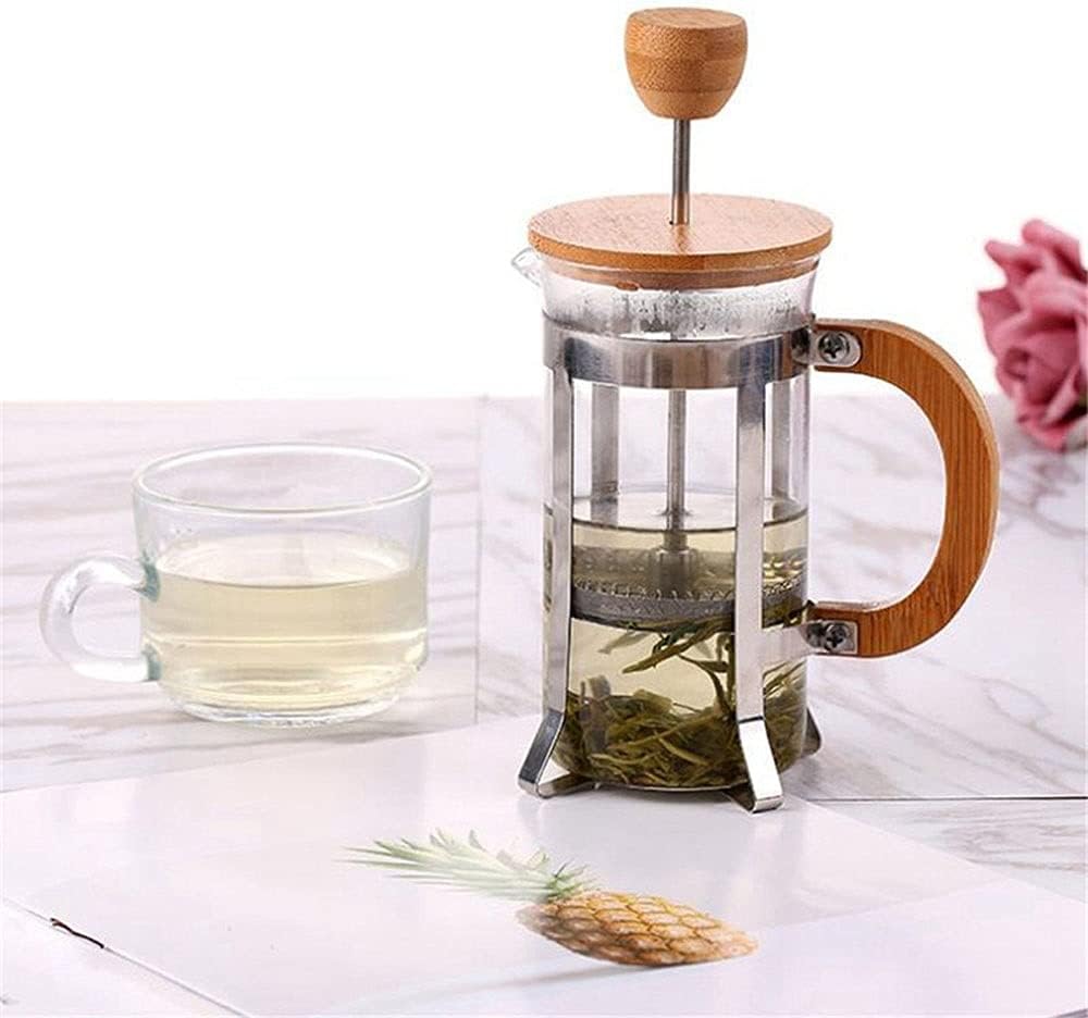 Press Eco Friendly Cover Coffee Plunger Tea Maker Percolator Filter Kettle Pot Glass Teapot