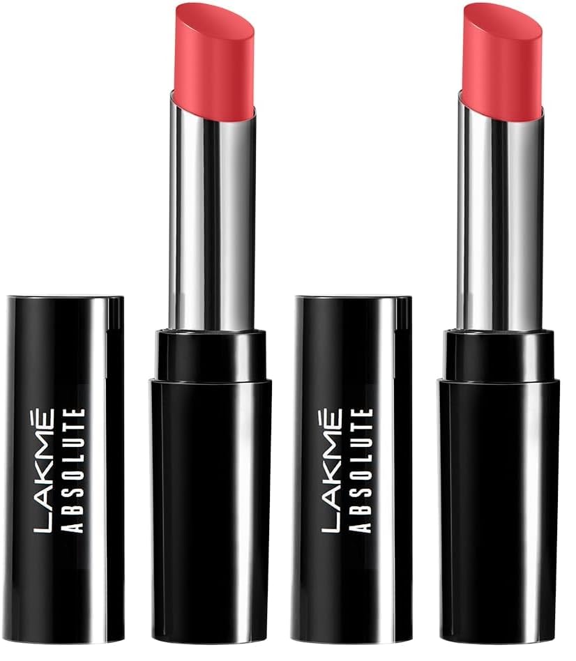 Image of LAKME Absolute Skin Dew Satin Lipstick, 3.4Gm, 204Pinkbae (Pack of 2)