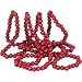 Vintage Style Wooden Cranberry Bead Garland Christmas Tree Holiday Decoration, 9 Feet