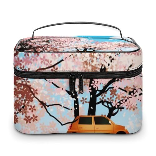 メイクボックス コスメ収納 大容量 桜 春 日本の桜まつり 青空 白雲 化粧ポーチ 化粧品入れ メイク収納ケース 軽量 持ち運び アクセサリー 小物入れ おしゃれ 旅行 出張用 プレゼント