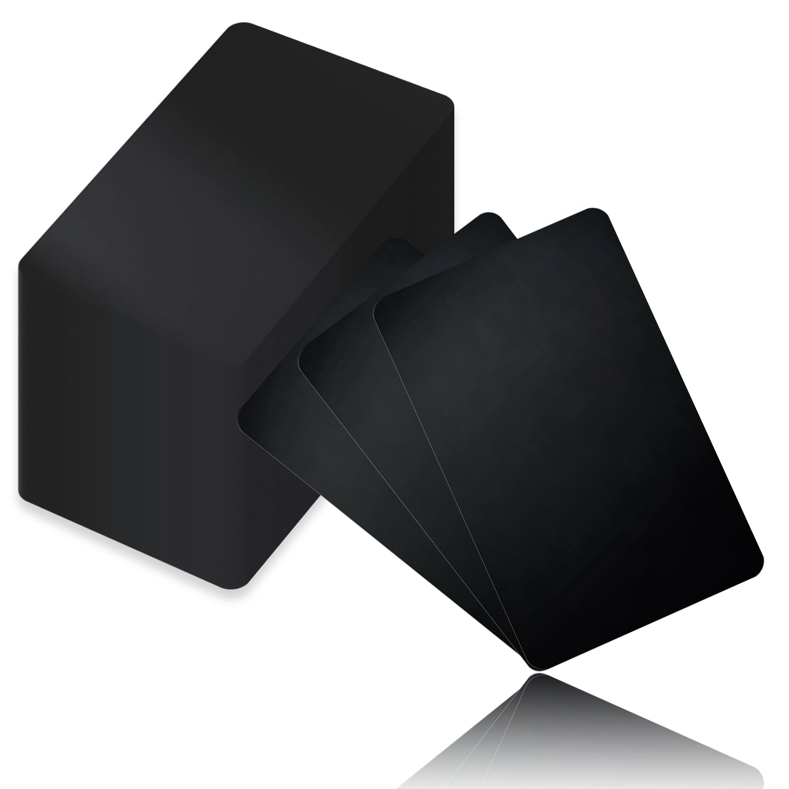 100 Pcs Black Aluminum Metal Business Cards – 85x55 Mm, Laser Engraving Ready Blanks For Custom Designs & DIY Gifts - View #3