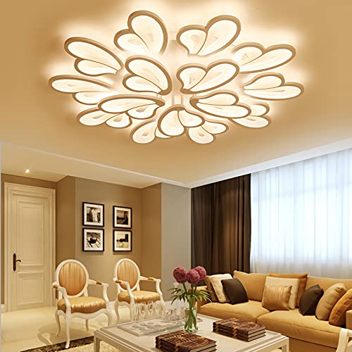 Plafonnier LED moderne à intensité variable avec télécommande 15 têtes métal - 2
