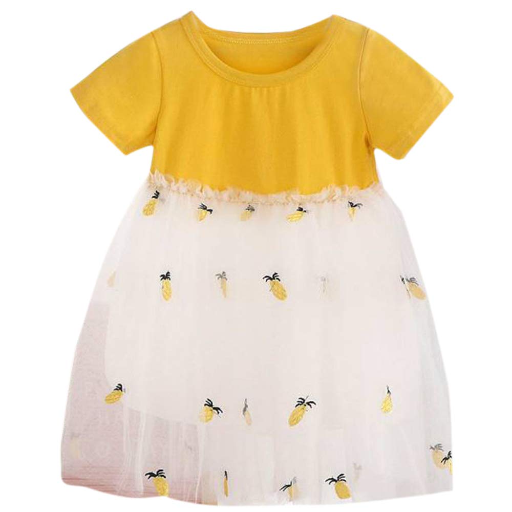 FLM Girls Cotton Teddy & Rabbit Face Printed Kids Night Suit in Yellow Color