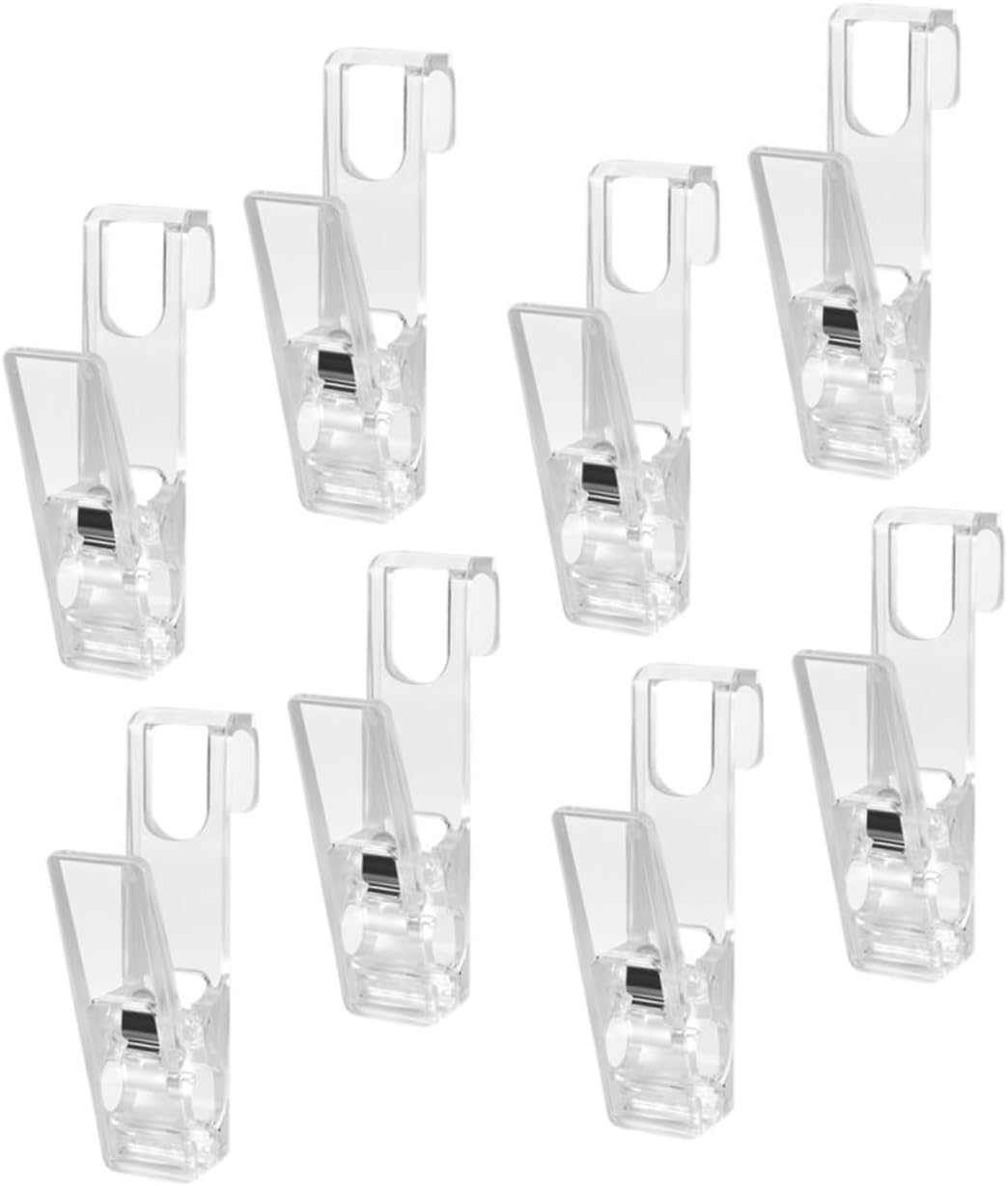 5sets 8pcs Transparent Clothes Pins Clips for Hangers Rustproof Clothing Drying Clips for Pants Skirts Accessories Strong Grip Design for Secure Hanging 8pcs*5