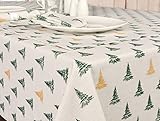 Sleepdown Winter Pine Trees Table Napkins Metallic Detail 100% Cotton Pack of 4 - Natural 45x45cm (18"x18") - Image 3