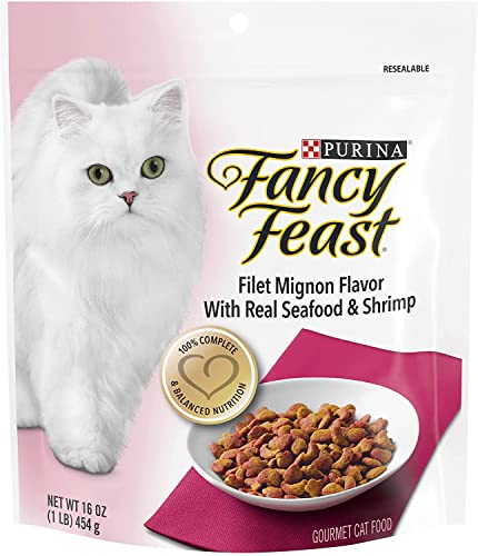 Fancy Feast Gourmet Gold Filet Mignon Flavor with Seafood and Shrimp Dry Cat Food (16-oz Pouch) - image 1