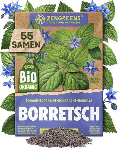 ZenGreens® - Bio Borretsch Samen - Borretschsamen - Kräutersamen für den einfachen Anbau im...