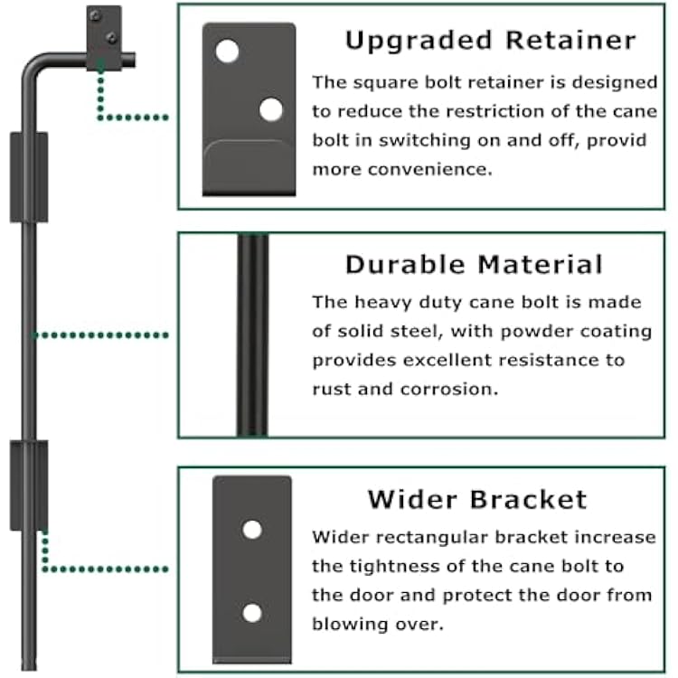 Drop Rod Kit URDOGSL 18 Heavy Duty Cane Bolt Gate Drop Rod with Upgraded India | Ubuy