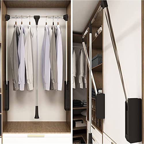 Barras de Armario, Barras de Armario abatibles de Aluminio, Barra Plegable, Barra de Armario Ajustable de 40 a 150 cm, Percha retráctil, Ahorra Espacio, un Solo Color, 51-66 cm/20-25,9 pulga