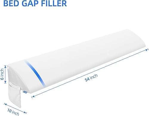 Miniatura 2 de banflower Almohada de cuña de cama para cabecero y cama (0-6 pulgadas) entre colchón y cabecera o pared (blanco matrimonial 54 x 10 x 6 pulgadas)