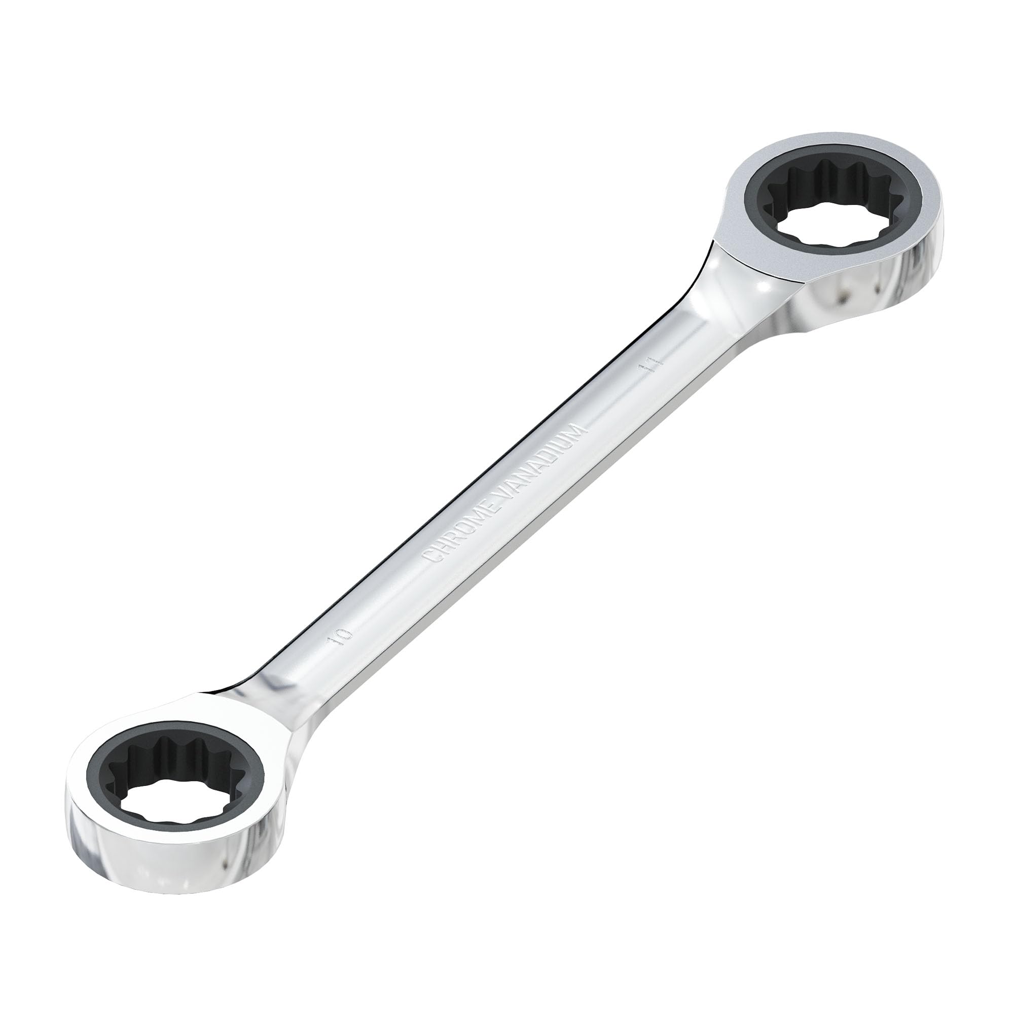 Skweawert Double Box End Ratcheting Wrench 10mm x 11mm Metric 72 Teeth 12 Point Ratchet Gear Spanner Tools, Heat-Treated CR-V