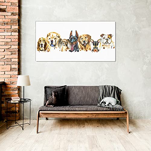 Tableau acrylique pour mur vide grand format 100x50cm chiens - 4