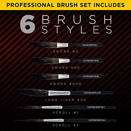 Image of Custom Shop Pinstriping Brush Master Set, High Performance Striping Brushes