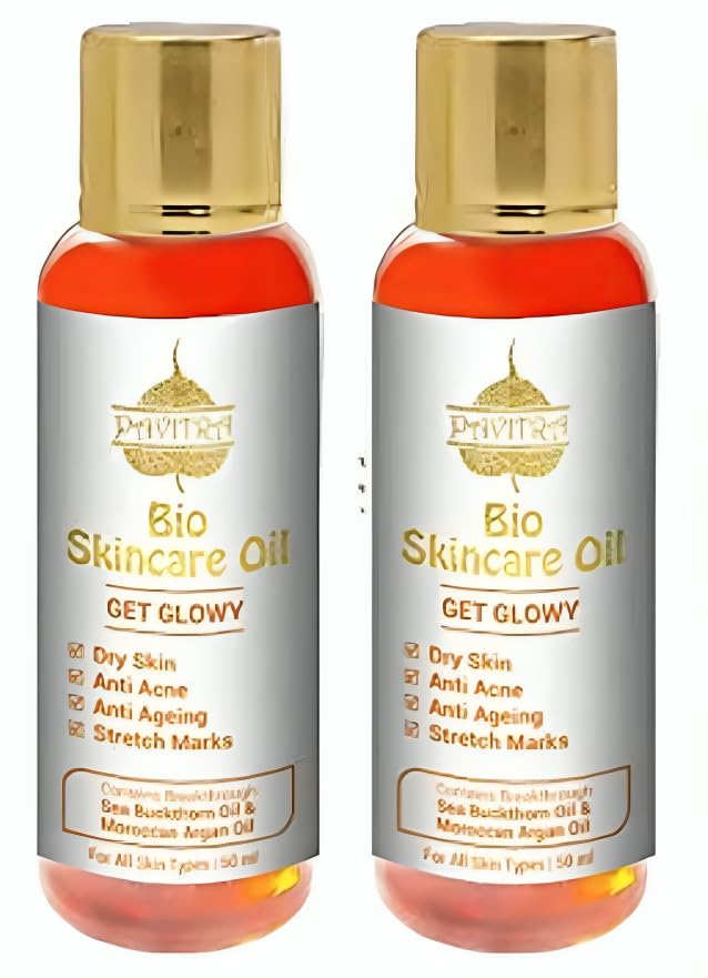 - Bio Skincare Oil for Instant Brightness - Deep Nourishment with Rapid Action on Skinmarks, Acne and Pores, Dry Skin, Pigmentation, Stretch Marks (Pack of 2)