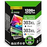 Contenu du Colis: 1x 303XL Noir & 1x 303XL Couleur & 1x Manuel d'utilisation & 1x Gomme, Inkyeah reconditionné pour Cartouche Encre HP 303 Noire et Trois Couleurs Pack de 2 pour imprimantes HP. (Remarque: l'emballage peut varier, expédié au hasard, même qualité.)