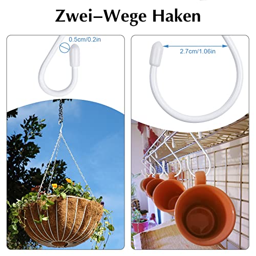 JatilEr 12 Stück S Haken Weiß, 8cm S Hacken Klein Küchenhaken Metallhaken zum Aufhängen, Belastbar bis 5KG S-Form Hängehaken für Kleiderstange Küchenleiste Küchenutensilien in Schlafzimmer Bad Büro