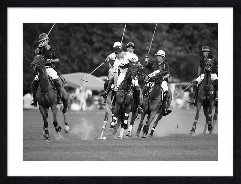 Joueurs de polo New York tableau photo décoration murale affiche cadre noir