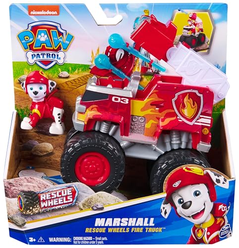 Paw Patrol - Pat Patrouille - Véhicule Figurine Marcus Rescue Wheels - Voiture Figurine À Collectionner - 2 Projectiles - Tout-Terrain - Pat Patrouille Jouet - Voiture Enfant - Jouet Enfant 3 Ans Et +