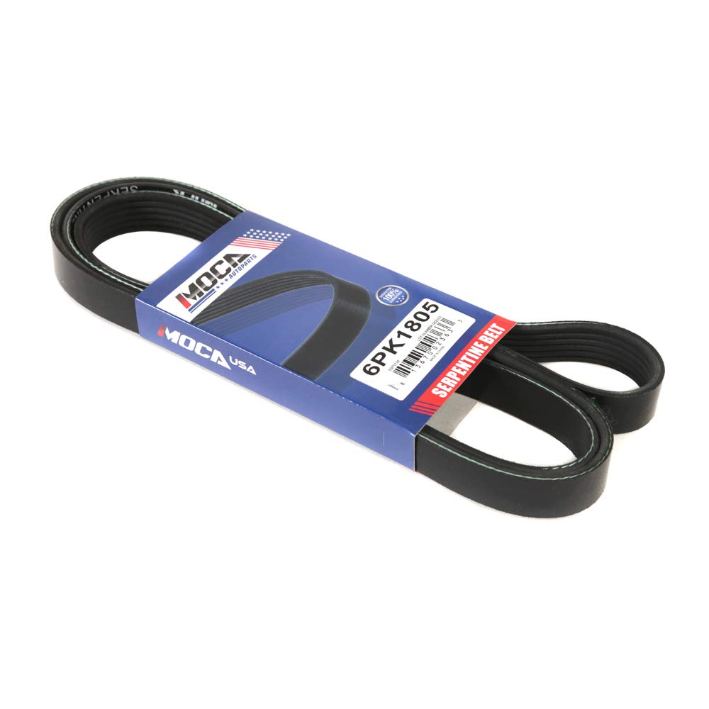 MOCA 6PK1805 EPDM Serpentine Belt for Jeep Grand Cherokee 1994 4.0L & 1992 Oldsmobile Cutlass Supreme 3.1L