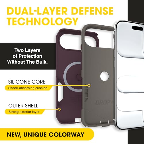 Image of OtterBox iPhone 17 Air (Only) - Commuter Series Case - Built-in MagSafe - Thin, Dual-Layer, Pocket-Friendly, Port Cover - Purple-ish on Purpose