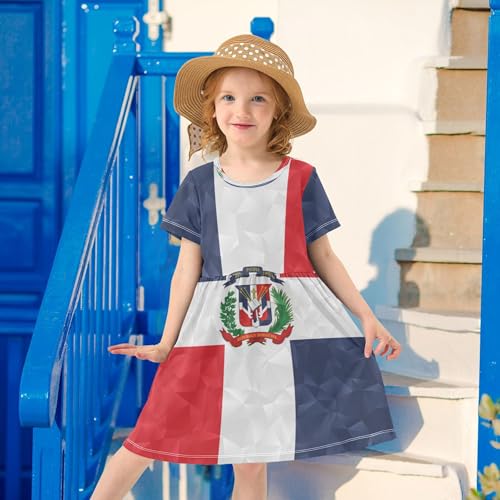 Fisyme Girls Dress Short Sleeve Kids Toddler Girl Casual Dresses4
