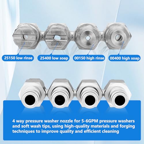 Image of 4 Way Rod Nozzle suitable for 6 GPM Rod Pressure Washer Nozzle