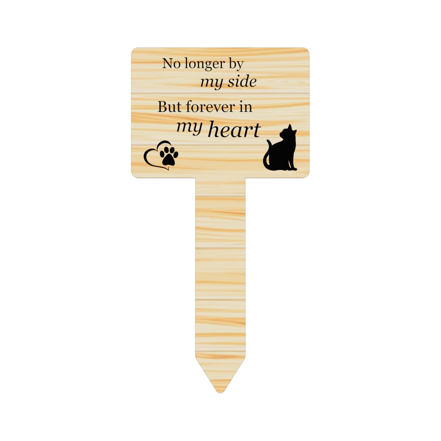 Origindesigned Silver Cat Memorial Remembrance Plaque With Ground Stake - Perfect Pet Tribute With A Choice Of Remembrance Poems. Waterproof And Hardwearing. Shipped Globally. (Forever Heart)