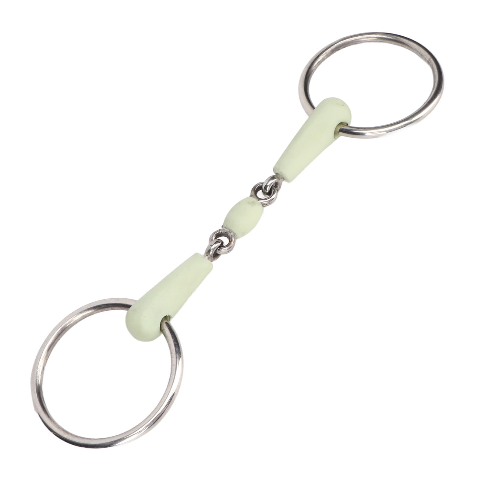 YOUTHINK Horse Mouth Bit, Stainless Steel Ring Middle Rubber Flavor Horse Mouth Bit Antirust Loose Ring for Controlling Horse Activity