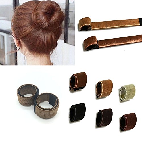 PrettyDiva 6pcs Hair Bun Maker, French Hair Bun Shapers Former Foam Twist Hair Styling Disk Donut Hair Rollers