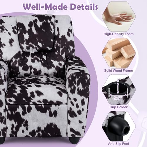 Image of Costzon Kids Recliner Chair with Cup Holder, Toddler Adjustable Lounge Chair w /Footrest for Boys Girls Room, Ergonomic Baby Child Furniture Sofa for Age 3+ Gifts, Kids Mini Recliner up to 150 lbs